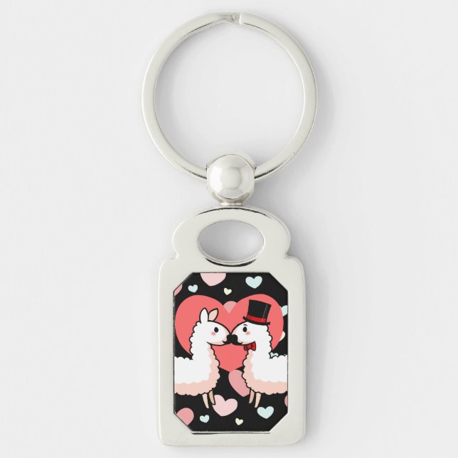 Fancy Llama & Little Llama Key Ring (Front)
