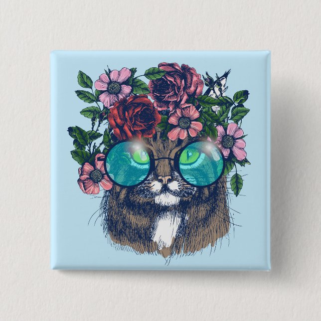 Fancy Maine Coon 15 Cm Square Badge (Front)