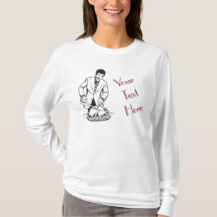 Fancy Man Carving Turkey Vintage Template T-Shirt