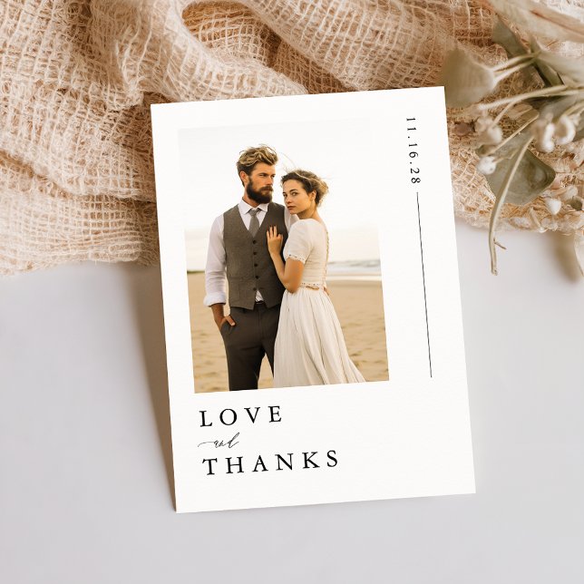 Fancy Minimalist Photo Wedding Thank You Card (Creator Uploaded)