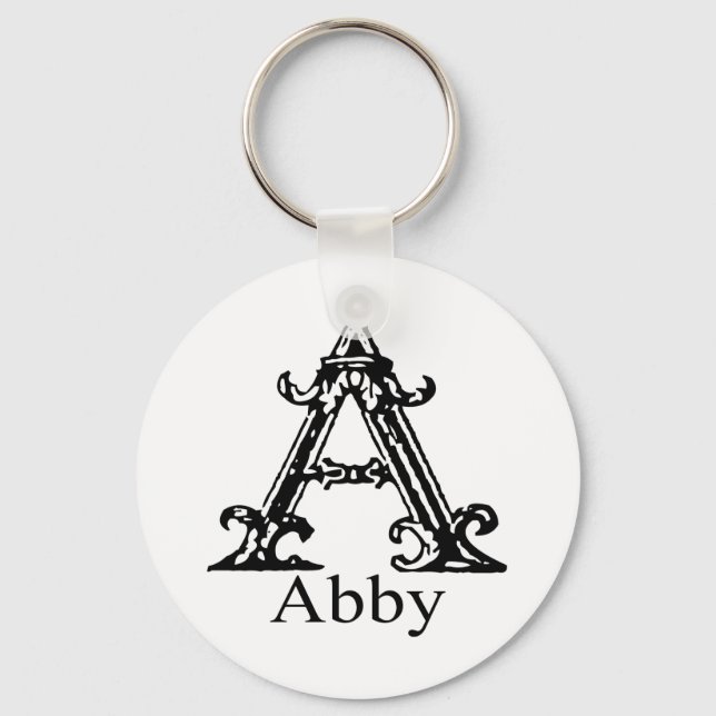Fancy Monogram: Abby Key Ring (Front)