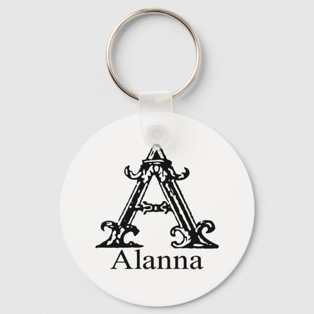Fancy Monogram: Alanna Key Ring (Front)