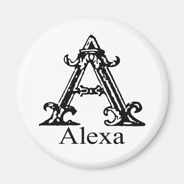 Fancy Monogram: Alexa Magnet (Front)