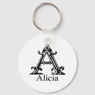 Fancy Monogram: Alicia Key Ring