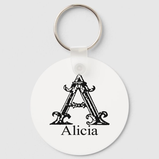 Fancy Monogram: Alicia Key Ring (Front)