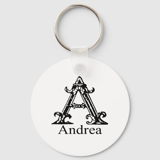 Fancy Monogram: Andrea Key Ring (Front)