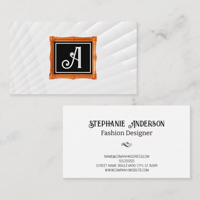 Fancy Monogram | Antique Frame Business Card (Front/Back)