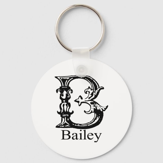 Fancy Monogram: Bailey Key Ring (Front)