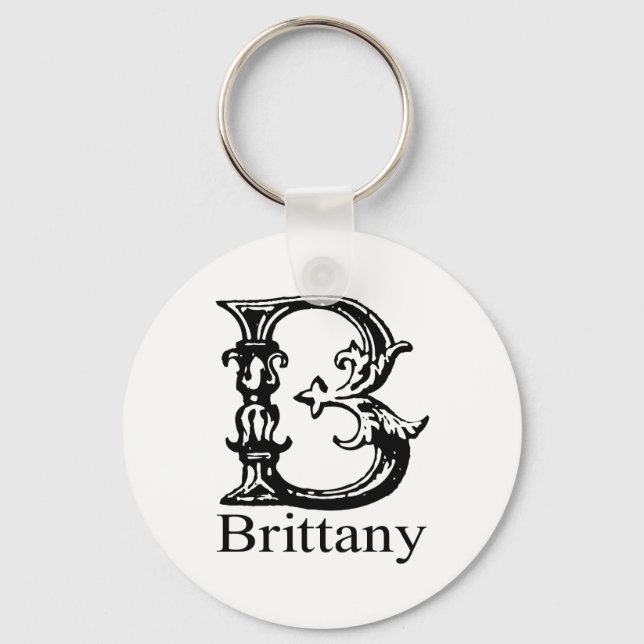 Fancy Monogram: Brittany Key Ring (Front)