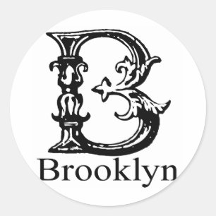 Fancy Monogram: Brooklyn Classic Round Sticker