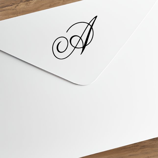 Fancy Monogram Calligraphy Letter A Rubber Stamp (Creator Uploaded)