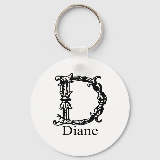 Fancy Monogram: Diane Key Ring (Front)