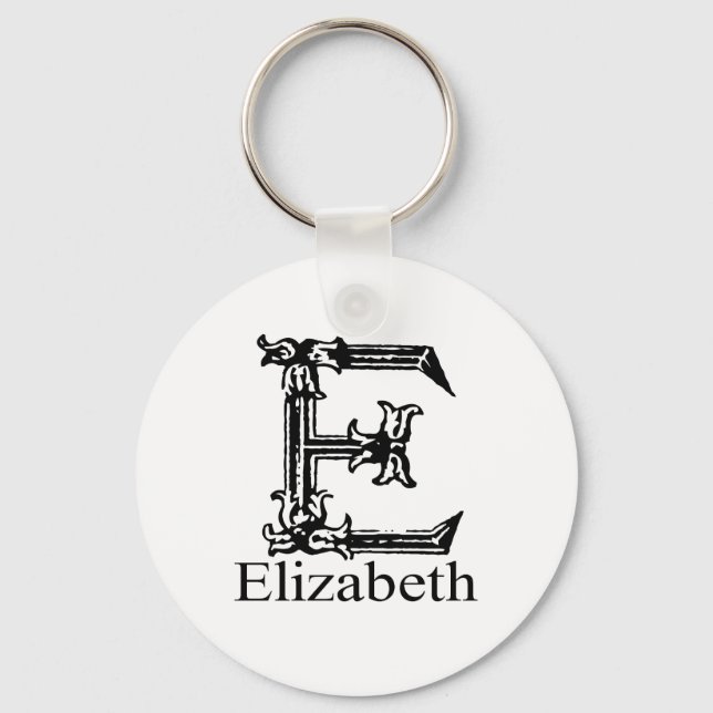 Fancy Monogram: Elizabeth Key Ring (Front)