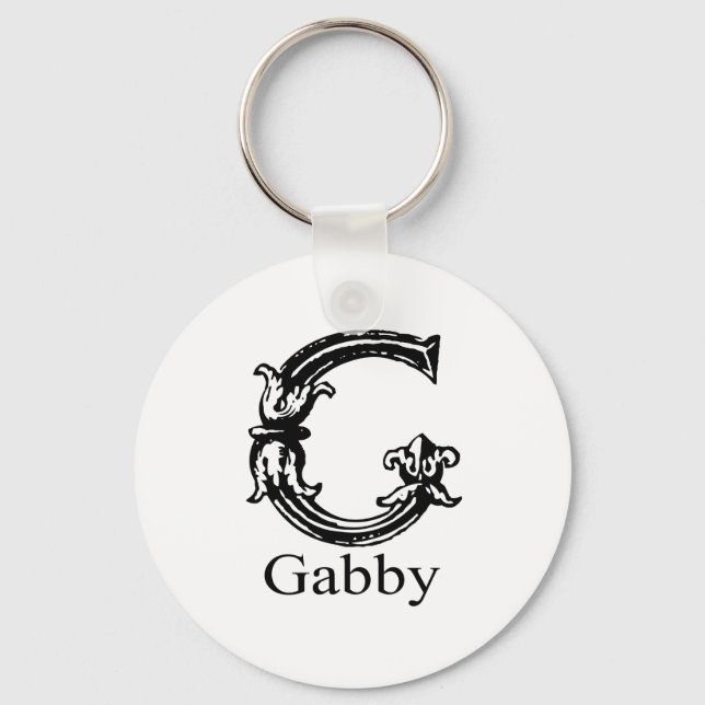 Fancy Monogram: Gabby Key Ring (Front)