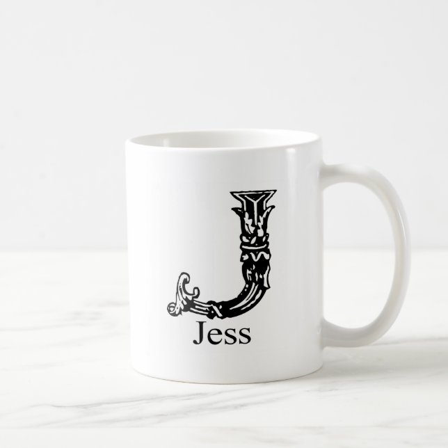 Fancy Monogram: Jess Coffee Mug (Right)