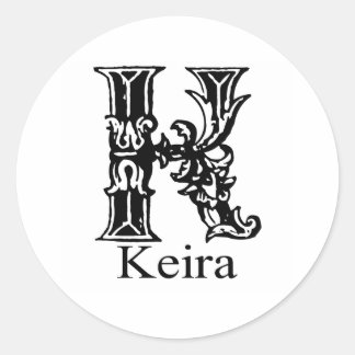 Fancy Monogram: Keira Classic Round Sticker