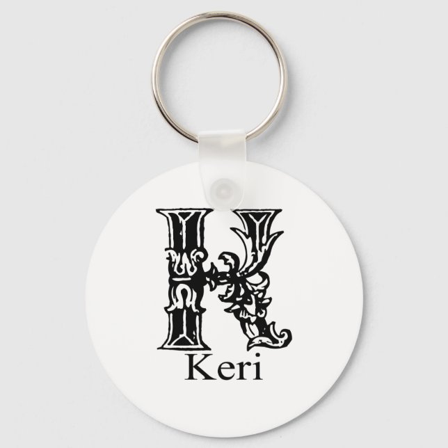 Fancy Monogram: Keri Key Ring (Front)