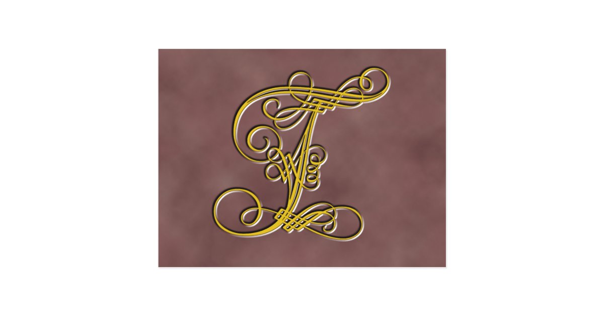Fancy Monogram Letter T Postcard Zazzle