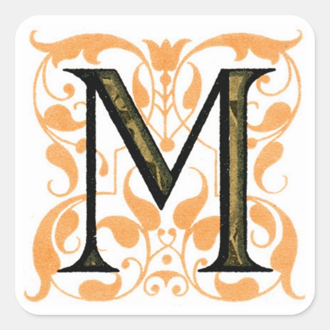 Fancy Monogram 'M' - Sticker (Front)