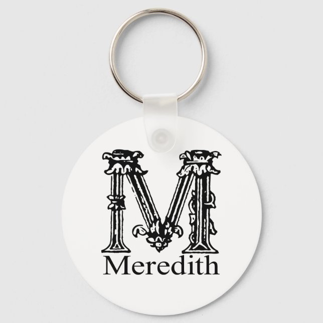Fancy Monogram: Meredith Key Ring (Front)