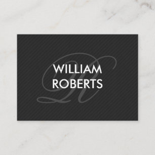Fancy Monogram Pin Stripe Business Card
