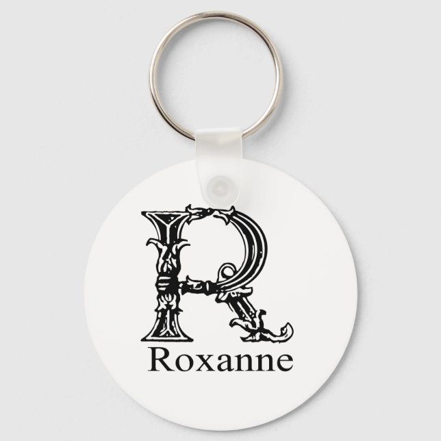 Fancy Monogram: Roxanne Key Ring (Front)