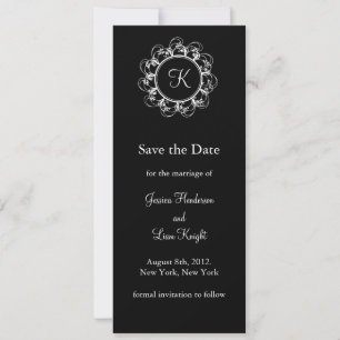 Fancy Monogram Save the Date (black)