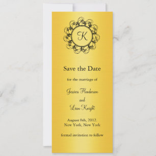 Fancy Monogram Save the Date (gold)