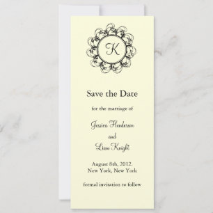 Fancy Monogram Save the Date (off+white)