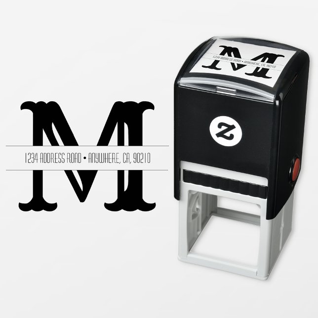 Fancy Monogram Self-Inking Address Rubber Stamp (Creator Uploaded)