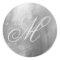 Fancy Monogram Shiny Faux Silver Grey Foil
