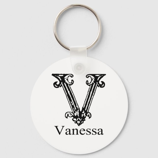 Fancy Monogram: Vanessa Key Ring (Front)