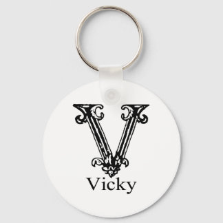 Fancy Monogram: Vicky Key Ring