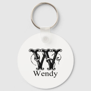 Fancy Monogram: Wendy Key Ring