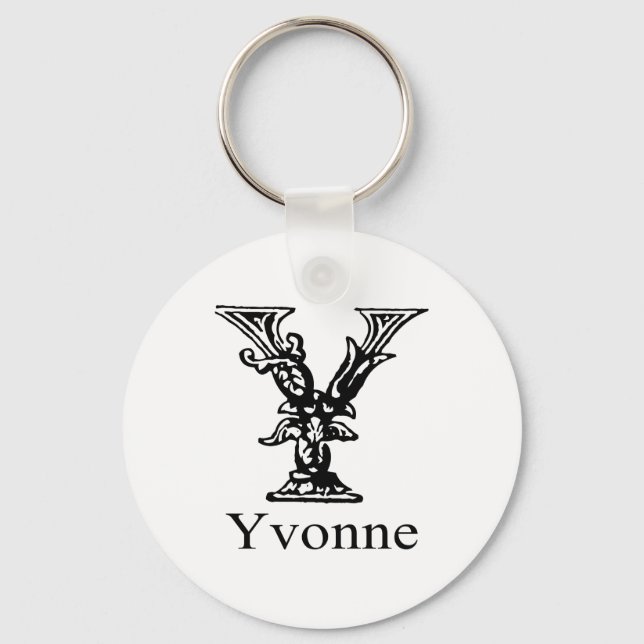 Fancy Monogram: Yvonne Key Ring (Front)