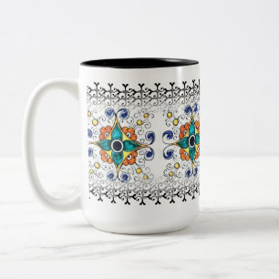 Fancy Mug- Mosaic Two-Tone Coffee Mug