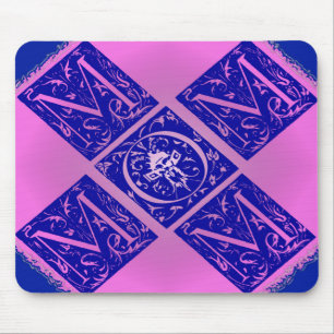 Fancy Mum Text in Blue and Purple Mouse Mat