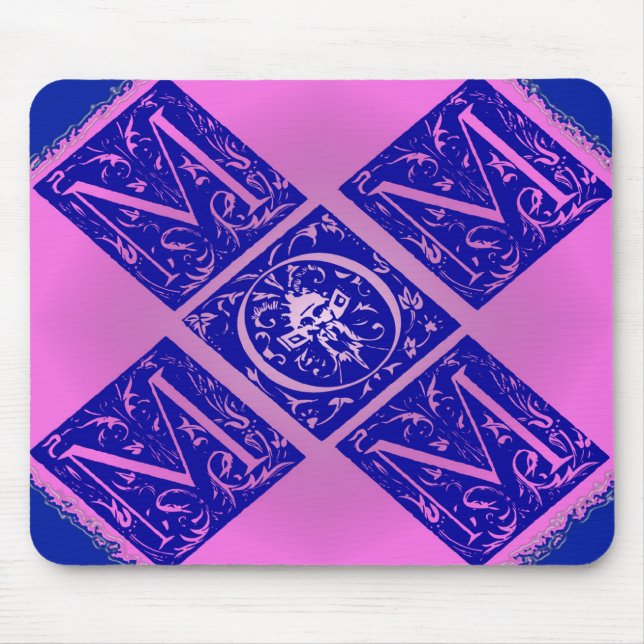 Fancy Mum Text in Blue and Purple Mouse Mat (Front)