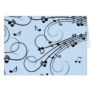 Fancy Music Notes Blue