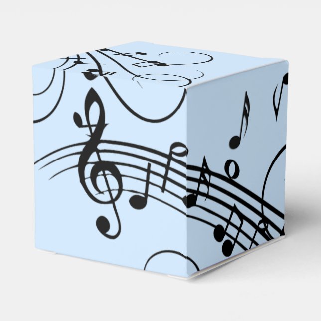 Fancy Music Notes Blue Favour Box (Back Side)