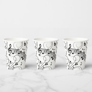 Fancy Music Notes Paper Cups