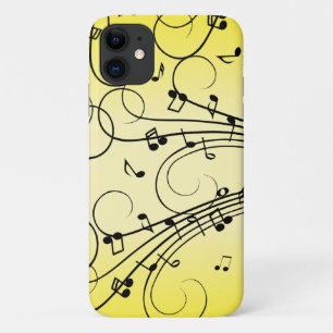 Fancy Music Notes Yellow iPhone 11 Case
