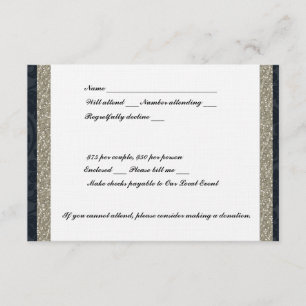 Fancy Navy and Silver Event RSVP Card