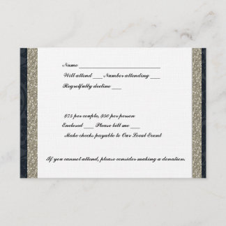 Fancy Navy and Silver Event RSVP Card