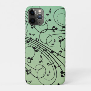 Fancy Notes Green Music Design iPhone 11 Pro Case