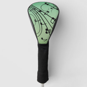 Fancy Notes Green Music Design Golf Head Cover