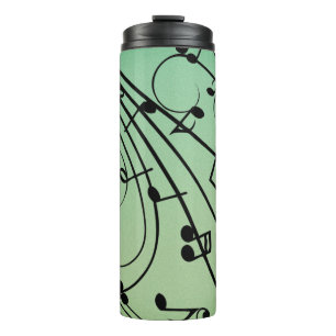 Fancy Notes Green Music Design Thermal Tumbler