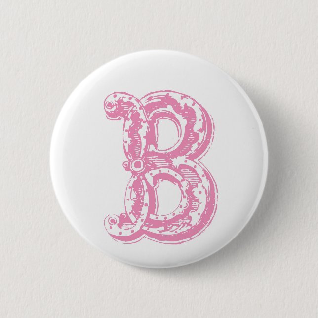 Fancy Old Style Font Monogram Letter B 6 Cm Round Badge (Front)