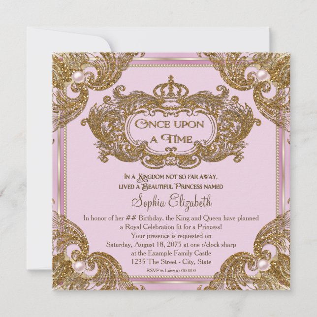 Fancy Once Upon a Time Birthday Party Invitation (Front)