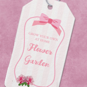 Fancy One Bow Floral Grow Your Own Flower Garden Gift Tags